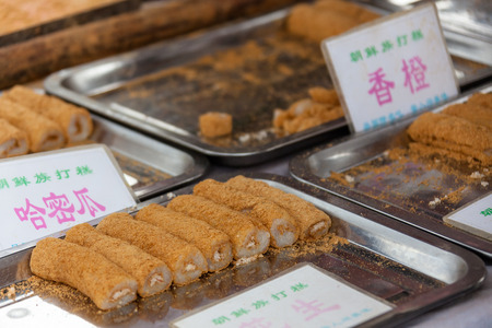Suzhou, China - Street food of rice cakeのeditorial素材