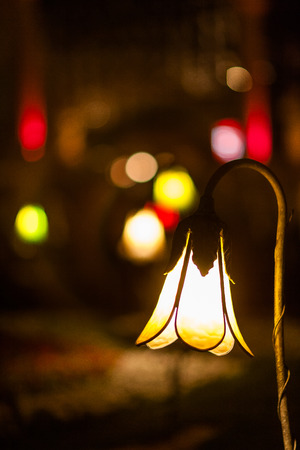 Floewr shaped night lampのeditorial素材