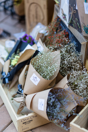 Close up shot of bouquets of dry flowersのeditorial素材