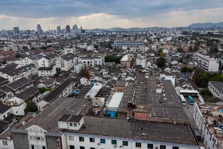 Suzhou, China - Aerial scenery of the cityのeditorial素材