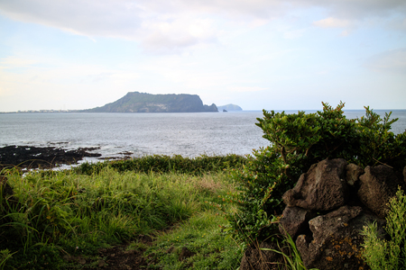 Seongsan Sunrise Peak, Jeju, South Koreaの写真素材