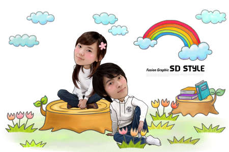 Asian couple in twenties spending time togetherの写真素材