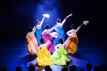 Korean traditional dancer group perform