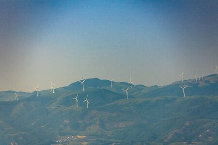 Wind generator on hillsの写真素材