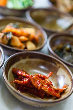 Pickled dried radish and other side dishesの写真素材