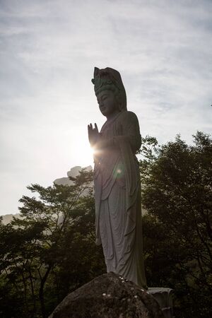 Boriam Rock,Haesu Gwaneum Statue,Gyeongsangnam-do,South Koreaの写真素材