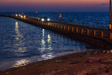 Night in Jamjin Island,Incheon,South Koreaの写真素材