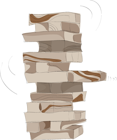 Painting of wooden blocksのイラスト素材