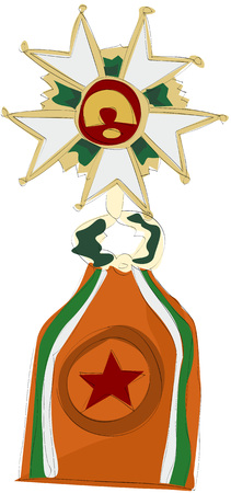 Painting of medal badgeのイラスト素材