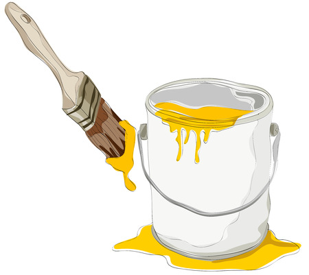 Painting of paint and brushのイラスト素材
