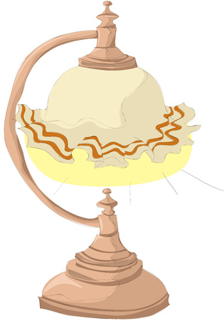 Painting of vintage lampのイラスト素材
