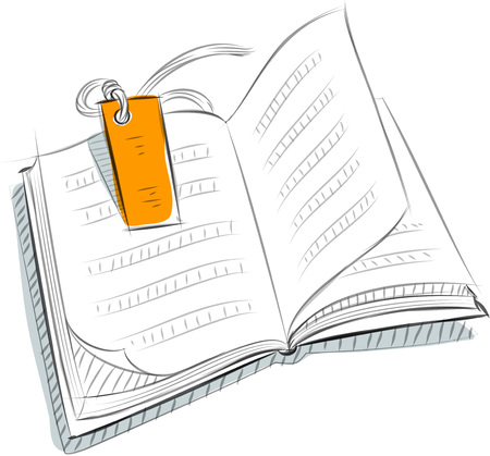 Business sketches of book and bookmarkのイラスト素材