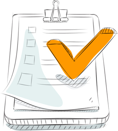 Business sketches of clipboard with checkのイラスト素材