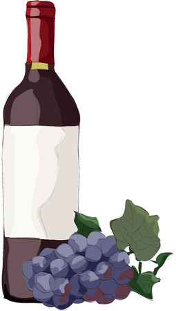 Painting of red wineのイラスト素材