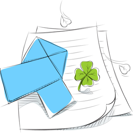 Business sketches of letter and cloverのイラスト素材