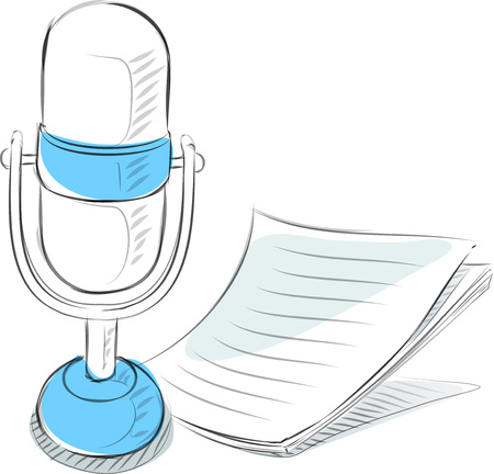 Business sketches of microphoneのイラスト素材