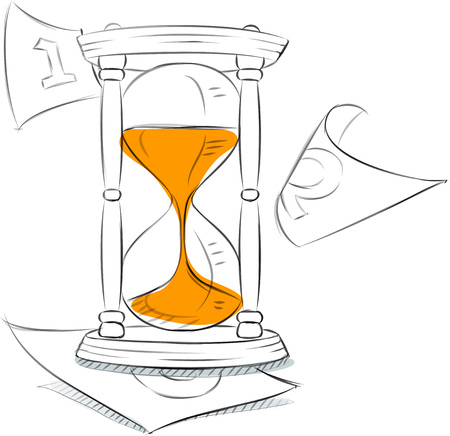 Business sketches of hourglassのイラスト素材