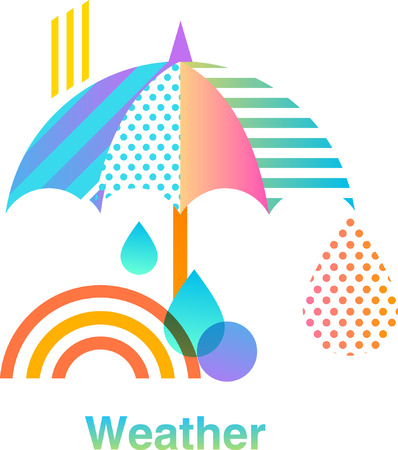 Weather colorful logo design - umbrella, rainbowのイラスト素材