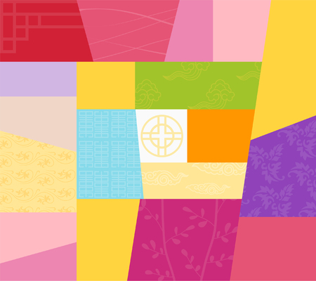 Collection of Colorful traditional patternのイラスト素材