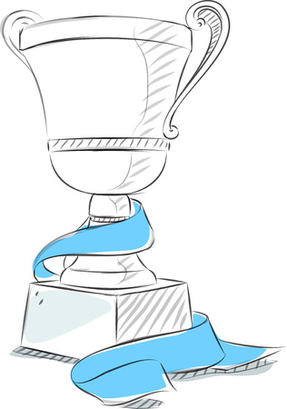 Business sketches of trophyのイラスト素材