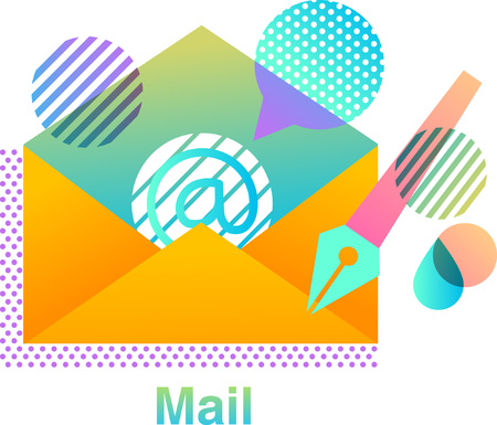 Mail colorful logo designのイラスト素材