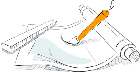 Business sketches of calligraphyのイラスト素材