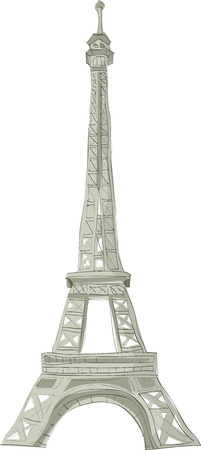 Painting of Eiffel towerのイラスト素材