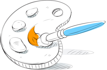 Business sketches of drawing brushのイラスト素材