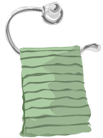 Painting of kitchen faucet and dishclothのイラスト素材