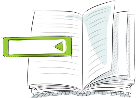 Business sketches of book and bookmarkのイラスト素材