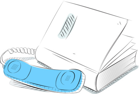 Business sketches of phone and bookのイラスト素材