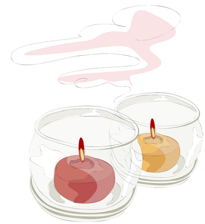 Painting of candle in glassのイラスト素材