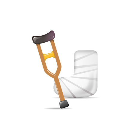 Crutches icon - isolated on whiteのイラスト素材