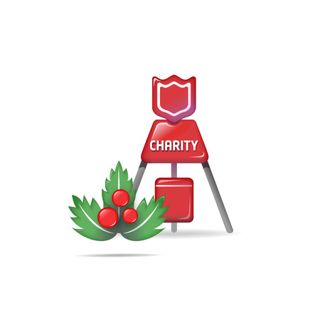 Charity donation box icon - isolated on whiteのイラスト素材