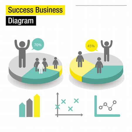 Success business statistics diagramのイラスト素材