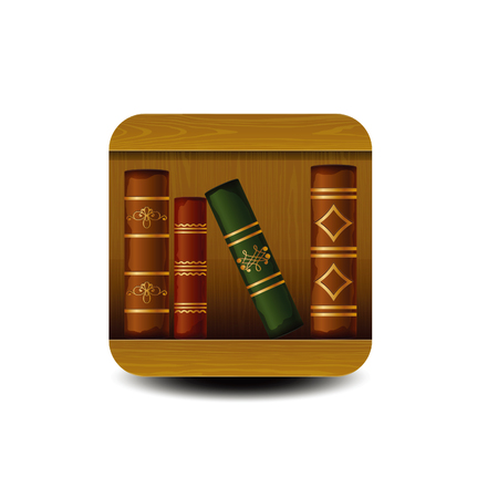Bookshelf icon - isolated on whiteのイラスト素材