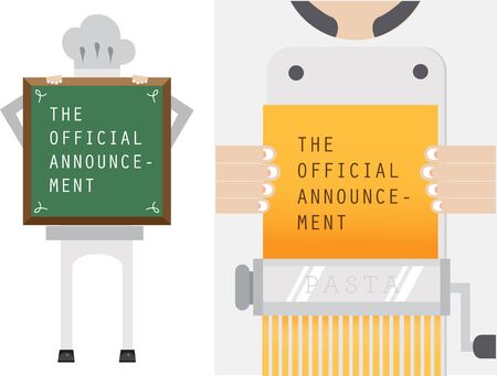 Chef with notice boardのイラスト素材