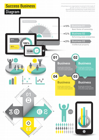 Success Business infographic with various icon and graphのイラスト素材