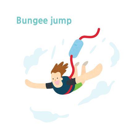 Man doing bungee jumpのイラスト素材