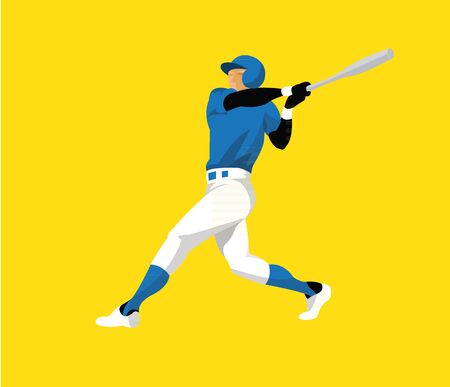 Man playing baseball flat designのイラスト素材