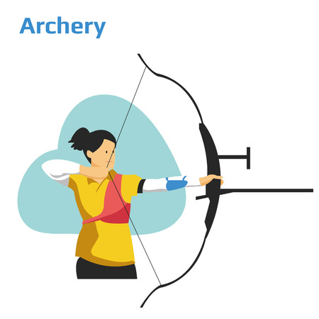 Athlete playing archeryのイラスト素材