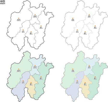 Map of Korea Daejeonのイラスト素材