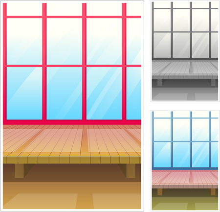 Various color of wooden benchのイラスト素材