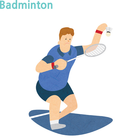 Young athlete playing Badmintonのイラスト素材