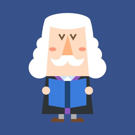 Judge in court on blue backgroundのイラスト素材