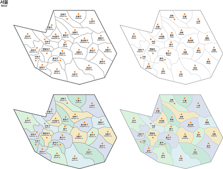 Map of Korea Seoulのイラスト素材