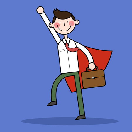 Businessman with superman costumeのイラスト素材