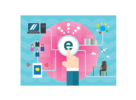 Hand holding internet networkのイラスト素材