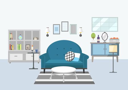 Living room with furnitureのイラスト素材