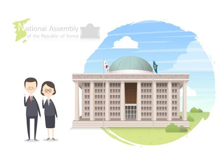 Tour attraction - National assembly of the republic of Koreaのイラスト素材
